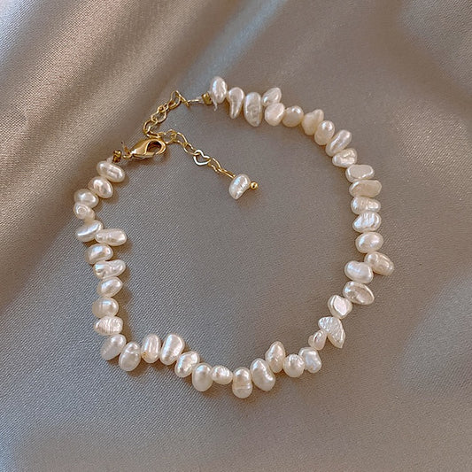 327-Baroque Rice Grain Freshwater Pearl Necklace and Bracelet Set