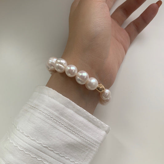 349-Threaded High-Luster Vintage Baroque Pearl Bracelet